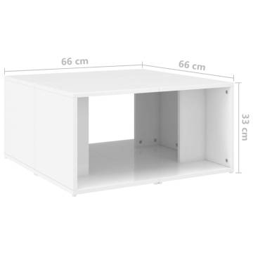 Elegant High Gloss White Coffee Tables - 4 pcs | HipoMarket