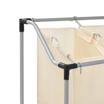 Laundry Sorter with 3 Bags - Cream Steel | Hipo Market