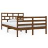 Honey Brown Small Double Bed Frame - Solid Wood 120x190 cm