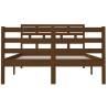 Honey Brown Small Double Bed Frame - Solid Wood 120x190 cm