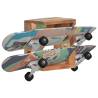 Wall Mounted Skateboard Holder - Solid Reclaimed Wood 25x20x30cm