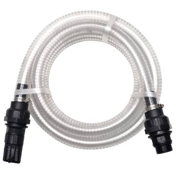 Suction Hose with Connectors 7m - Durable PVC for Waterworks