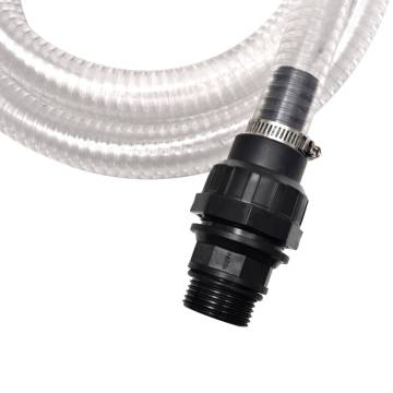 Suction Hose with Connectors 7m - Durable PVC for Waterworks