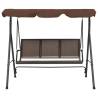 Garden Swing Bench with Canopy - Coffee Color | Hipomarket