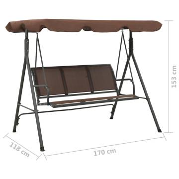 Garden Swing Bench with Canopy - Coffee Color | Hipomarket