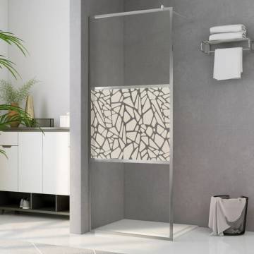 Walk-in Shower Wall ESG Glass Stone Design 115x195 cm