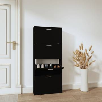 Shoe Cabinet Black 59x17x150 cm - Stylish & Durable Storage