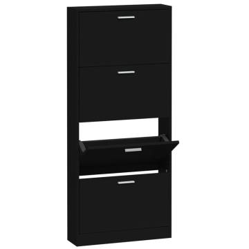 Shoe Cabinet Black 59x17x150 cm - Stylish & Durable Storage