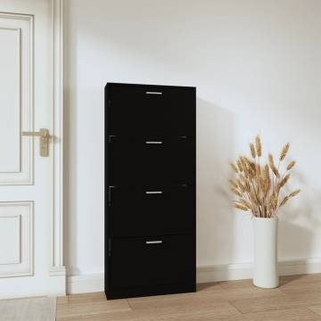 Shoe Cabinet Black 59x17x150 cm - Stylish & Durable Storage