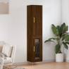 Highboard Brown Oak 34.5x34x180 cm Engineered Wood Colour brown oak Quantity in Package 1 Model 1 glass door 