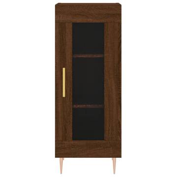 Stylish Highboard in Brown Oak - 34.5x34x180 cm