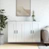 Wall Mounted Cabinets 2 pcs High Gloss White Engineered Wood Colour concrete grey Quantity in Package 2 Model metal black 