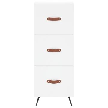 Stylish Highboard in White - 34.5x34x180 cm Engineered Wood