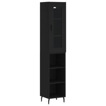 Stylish Highboard Black 34.5x34x180 cm | Engineered Wood