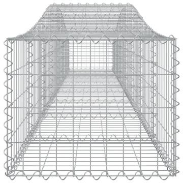 Arched Gabion Baskets 2 pcs - Galvanised Iron | Hipomarket