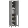 Elegant Highboard Grey Sonoma | 34.5x34x180 cm Engineered Wood