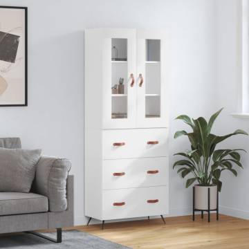 Stylish Highboard White 69.5x34x180 cm | Hipomarket