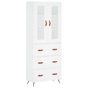 Stylish Highboard White 69.5x34x180 cm | Hipomarket