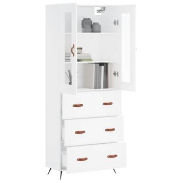 Stylish Highboard White 69.5x34x180 cm | Hipomarket