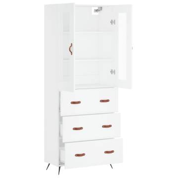 Stylish Highboard White 69.5x34x180 cm | Hipomarket