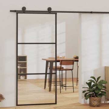 Sliding Door ESG Glass & Aluminium 90x205 cm Black | Hipomarket