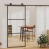 Sliding Door ESG Glass and Aluminium 90x205 cm Black Size 90 x 205 cm Quantity in Package 1 Model 2 horizontal bars 