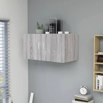 Wall Mounted Cabinet Grey Sonoma - Modern Design 80x39x40 cm