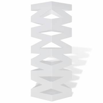 Elegant White Square Umbrella Stand - 48.5 cm Storage Holder