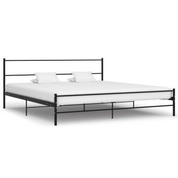 Black Metal Bed Frame 200x200 cm | Durable & Stylish Design