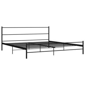 Black Metal Bed Frame 200x200 cm | Durable & Stylish Design