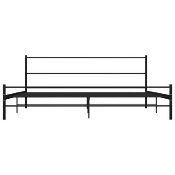 Black Metal Bed Frame 200x200 cm | Durable & Stylish Design