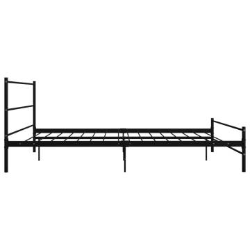 Black Metal Bed Frame 200x200 cm | Durable & Stylish Design