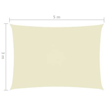 Sunshade Sail 3x5m Rectangular Oxford Fabric - Cream