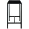 Garden Bar Table Black 130x60x110 cm - Poly Rattan & Glass