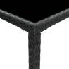 Garden Bar Table Black 130x60x110 cm - Poly Rattan & Glass