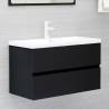 Sink Cabinet Black 80x38.5x45 cm Engineered Wood Colour black Size 80 x 38.5 x 45 cm Number of 1 Number of Pieces 