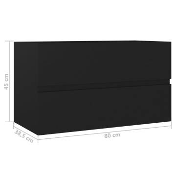 Sink Cabinet Black 80x38.5x45 cm - Stylish Storage Solution