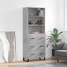 Highboard Concrete Grey 69.5x34x180 cm Engineered Wood Colour concrete grey Quantity in Package 1 Model 3 drawers 