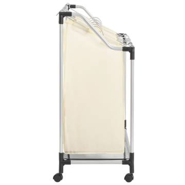 Laundry Sorter with 4 Bags Cream Steel - Hipo Market