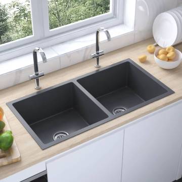 Handmade Black Stainless Steel Kitchen Sink | Premium Quality