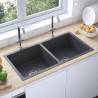 Handmade Kitchen Sink Black Stainless Steel Colour black Size 86.5 x 44 x 20 cm 