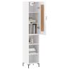 Stylish Highboard High Gloss White - 34.5x34x180 cm