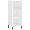 Stylish Highboard High Gloss White - 34.5x34x180 cm