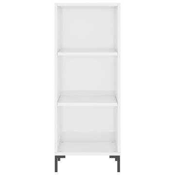 Stylish Highboard High Gloss White - 34.5x34x180 cm