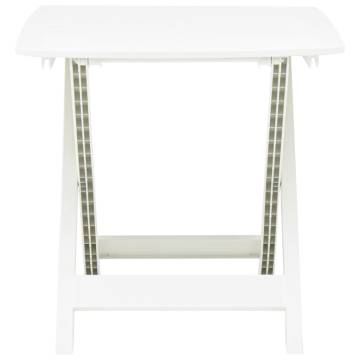 Folding Garden Table White 79x72 cm - Space Saving Design