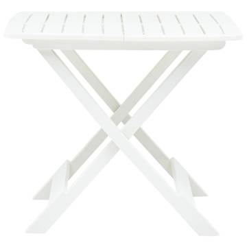 Folding Garden Table White 79x72 cm - Space Saving Design