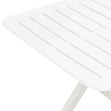 Folding Garden Table White 79x72 cm - Space Saving Design