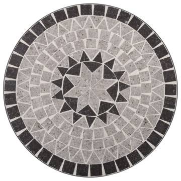 Mosaic Bistro Table Grey 61cm Ceramic | Stylish Outdoor Table