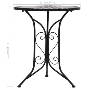 Mosaic Bistro Table Grey 61cm Ceramic | Stylish Outdoor Table