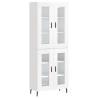 Stylish Highboard High Gloss White - 69.5x34x180 cm